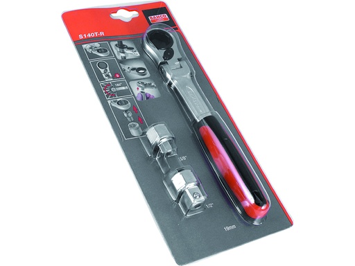 [S140T-R] Pass-through socket set with ratchet and 19mm socket 3/8" / 1/2"