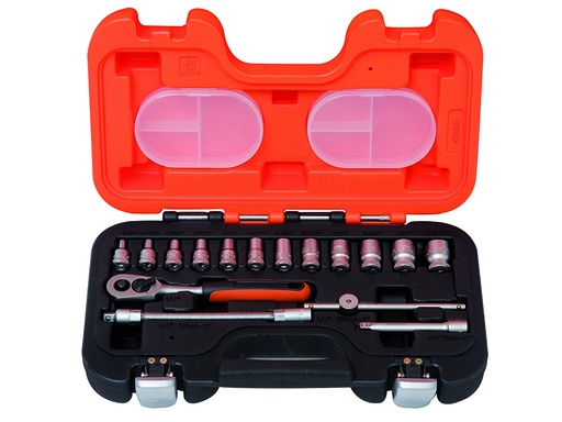 [S160AF] Socket set inch sizes  1/8"-9/16" 16 pcs 1/4"