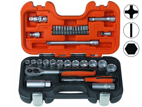 [S330] Набор головок 1/4"+3/8" 33шт, Dynamic-Drive профиль