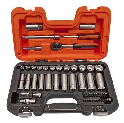 [S330L] Short and long sockets set 10-22mm + bits PH,PZ,HEX,TORX 53 pcs 3/8"