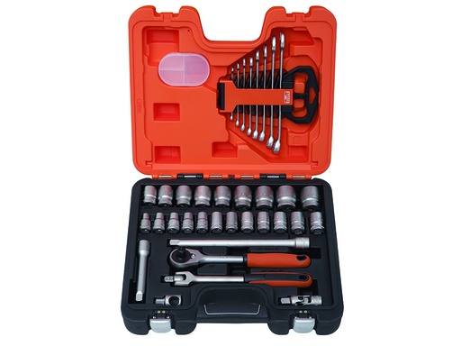 [S350AF] Sockets and combination spanners set 1/2" 35 pcs inch sizes