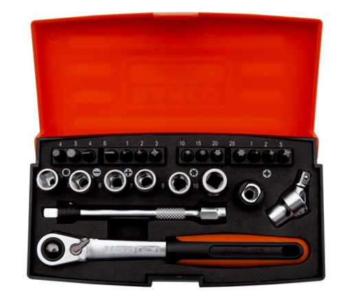 [SL24] Sockets 4-10mm and bits PH/PZ/TX/SL set 1/4" 24pcs