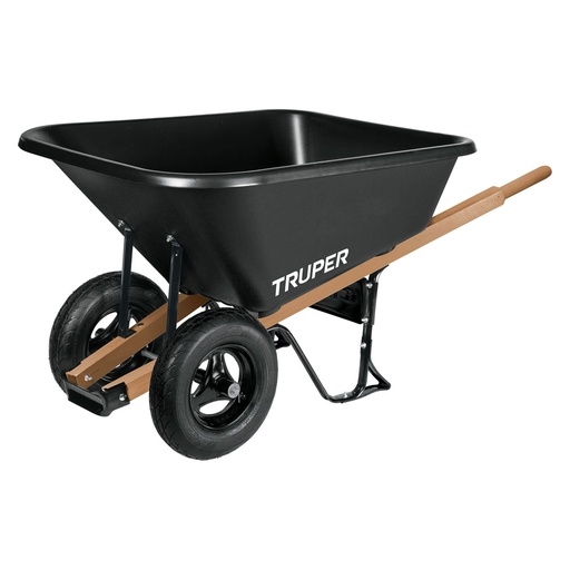 [TP-8] Divriteņu dārza ķerra ar plastmasas korpusu un koka rokturiem, 175L Truper®