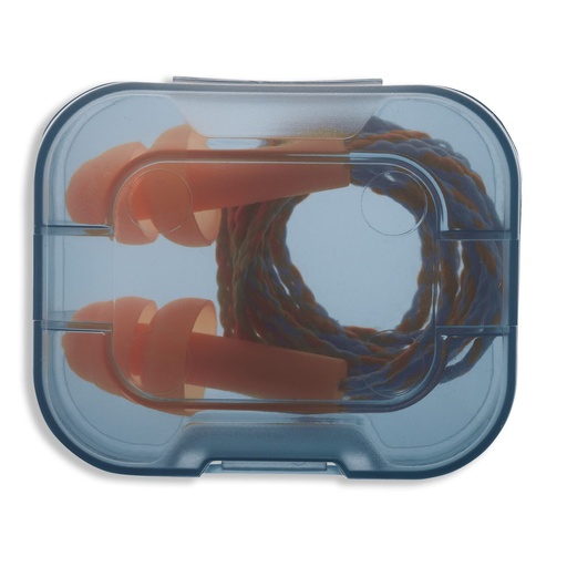 [UV2111237] Ausų kamštukai, daugkartiniai, su virvele Uvex Whisper, oranžiniai, SNR 23dB, dydis S, plastikinėje mini