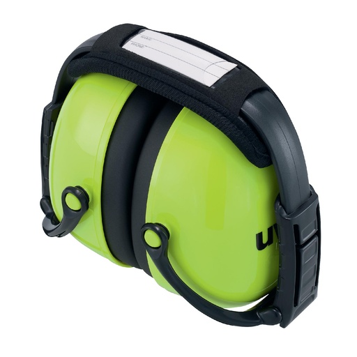 [UV2600012] Earmuffs Uvex K2 Foldable. SNR: 31dB, black/neon lime. Soft head band, dielectric