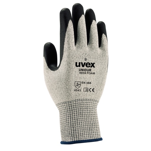 [UV6093808] Lõikekindlad töökindad Uvex Unidur 6659 Foam, lõikekindluse klass 5, HPPE/polüamiid/klaas/NBR vahtkate, suurus 8