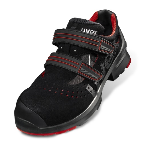 [UV8536238] Working sandal Uvex 1 85362 S1P SRC. Microvelour, composite toe cap. Perforated upper. Penetration resistant non-metalic flexible midsole. Extremely lightweight and breathable. Size 38