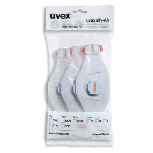 [UV8745210] Respiraator Uvex silv-Air Premium 5210 FFP2, volditav  klapiga, jaepakend 3 tk