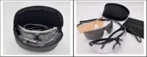 [UV9190027] Tactical safety spectacle set Uvex i-3, with interchangable lenses