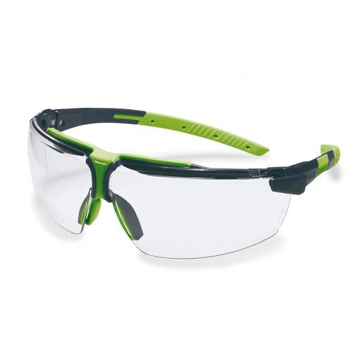 [UV9190075RT] Apsauginiai akiniai Uvex i-3 S (slim versija) skaidria linze, supravision excellence (nesibraižantys ir nerasojantys) padengimas, juodos/žalios kojelės. Supkuota mažmeninėje kartoninėje dėžutėje 1 vnt