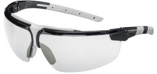 [UV9190280] Safety glasses Uvex i-3, clear lens, supravision excellence (anfi scratch, anti fog) coating,  black/grey. Variable side arms angle,  adjustable nose piece.