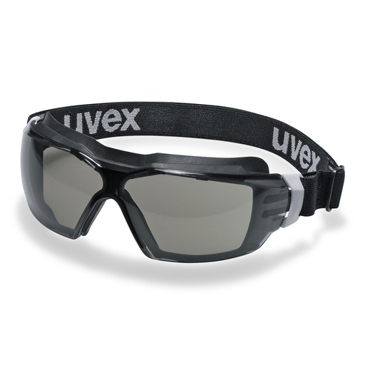 [UV9309286] Safety goggles Uvex CX2 Sonic, grey lens, supravision extreme (anti scratch, permanent anti fog) coating, white/black. Rubber strap. Impact class B.