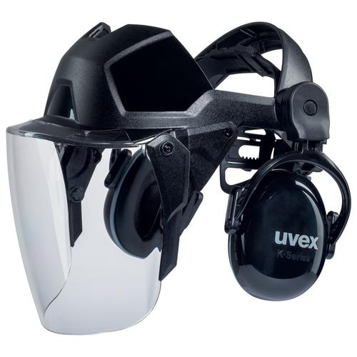 [UV9790212] Veido skydas Uvex Pheos su ausinėmis (SNR:28), 52-64cm, supravision excellence padengimas (nerasoja viduje, nesibraižo išorėje)