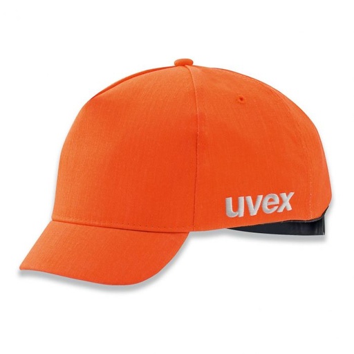 [UV9794490] Apsauginė kepurėlė su vidiniu kiautu Uvex U-cap hi-viz Oranžinė 55-59 cms trumpas snapelis