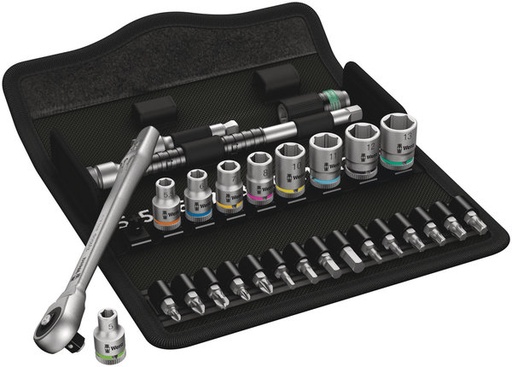 [WE05004017001] Wera Zyklop Metal Ratchet Set with push-through square, 1/4" drive, metric 8100 SA 7