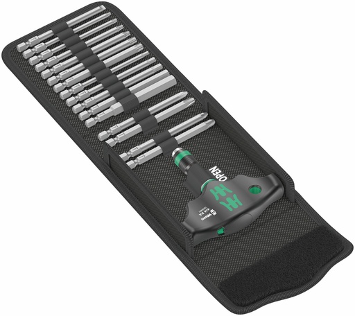 [WE05023471001] Wera Kraftform Kompakt 400 RA ratcheting T-handle screwdiver set with bits, 17pcs