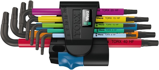 [WE05024179001] L-formos TORX raktų rinkinys Wera  Multicolour BlackLaser su prilaikymo funkcija, 9vnt, TX8-40