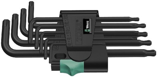 [WE05024242001] Wera 967/9 BlackLaser TORX long L-key set 9pcs TX8-TX40