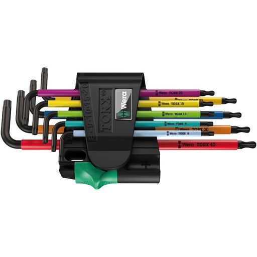 [WE05024335001] Wera BlackLaser Multicolour 957/9 TORX L-key set 9pcs TX8-TX40