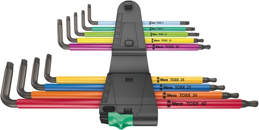 [WE05024480001] Wera L-formos raktų rinkinys, daugiaspalvis XL TORX varžtams, ilgoji versija 967/9 TX XL