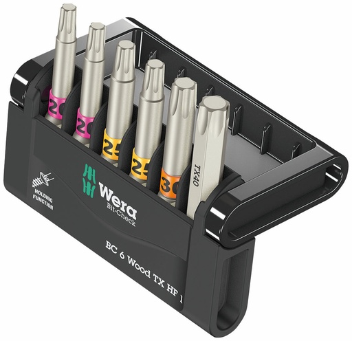[WE05056470001] Wera Bit-Check 6 Wood, 6 pcs TX20-40 x 50mm