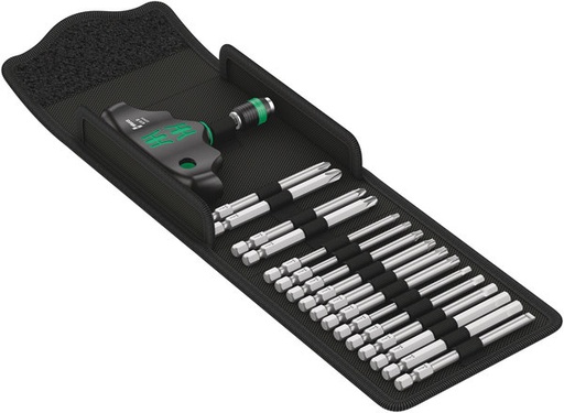 [WE05057470001] Wera Kraftform Kompakt 400 T-käepideme ja 89mm PH+PZ+TORX otsakute kmpl 17 osa