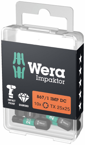 [WE05057624001] Wera 867/1 Impaktor bits TORX T20 x 25mm, 10pcs