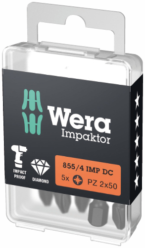 [WE05057662001] Wera 855/4 Impactor uzgaļi PZ 3 x 50mm, 5gab