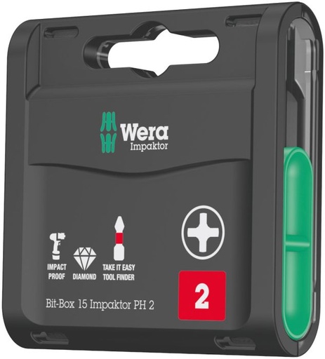 [WE05057752001] Wera Bit-Box 15 Impaktor PH 2, 15 x 25mm