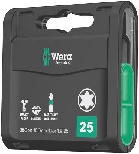 [WE05057772001] Wera Bit-Box 15 Impaktor TORX 20, 15 x 25mm