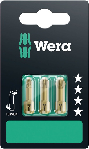 [WE05073373001] Antgaliai Wera torsion 855/1 TH , PZ1 x 25mm, PH2 x 25mm, PH3 x 25mm, blisteryje
