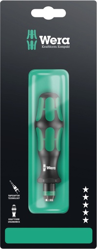 [WE05073540001] Wera 816 R Screwdriver for 1/4" bits, Rapidaptor chuck