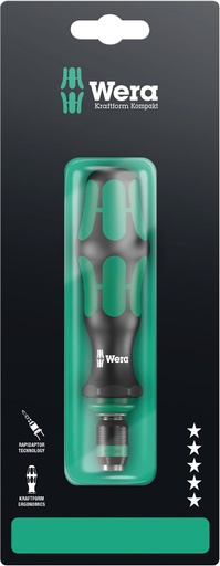 [WE05073541001] Wera teleskopisks uzgaļu turētājs/skrūvgriezis, Rapidaptor ātrās-nomaiņas turētājs 1/4" x 133mm, 817 R blisterī