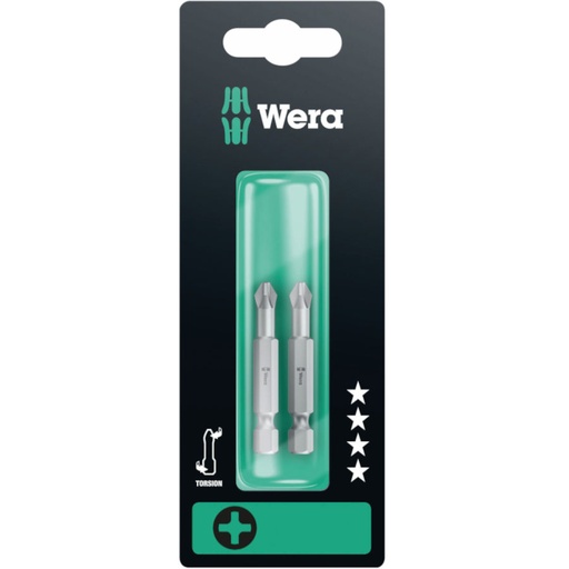 [WE05134381001] Antgaliai Wera torsion 851/4 TZ , 2 x PH2 x 50mm, blisteryje