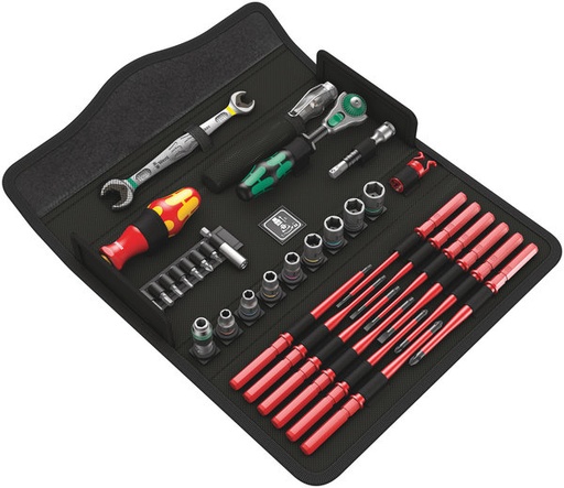 [WE05135926001] Įrankių rinkinys universalus su 1000V atsuktuvais, terkšle, antgaliais, galvutėmis Wera Kraftform Kompakt W1 Maintenance