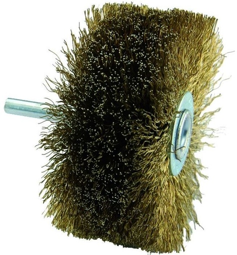 [XT20252006073] Brass steel wire brush for drill, 80mm, corrugated Ø0.25mm, 6mm shank