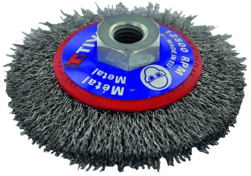 [XT202520138] Steel wire brush for angle grinder, 100mm, Ø0.35mm, M14