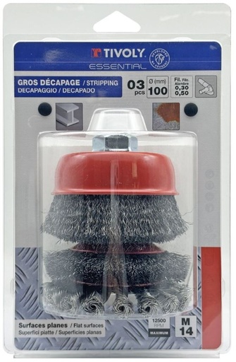 [XT20252580208] Set of brushes for angle grinder, Ø100mm, M14