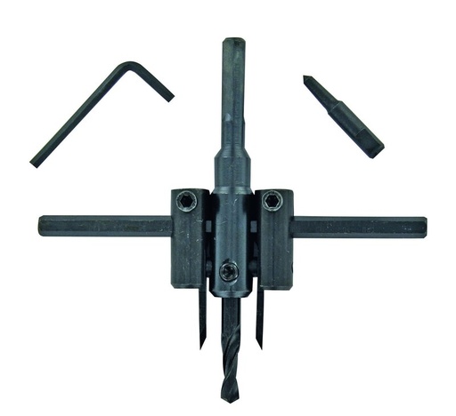 [XT50522030120] Adjustable hole saw for wood and plaster board, 2 cutting edges 30-120mm, hex shank