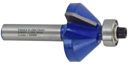 [XT60642067810] Chamfer cutter with ball bearing, 45x20 mm, 45°, 8mm shank