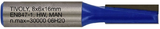 [XT60642067834] Taisnā pirkstfrēze, 6x8 mm, 8mm kāts
