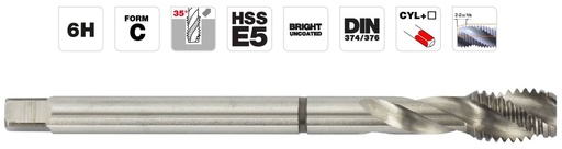 [160355101200150] Machine tap MF12x1.5, HSS-E5 DIN, Spiral flute 35°
