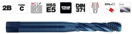 [962205100008320] Machine tap UNC N°8, DIN 371, spiral flute 35°