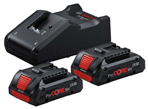 [BO1600A01BA3] Akumulators + lādētājs Bosch GBA 18V / 2x4.0Ah ProCORE 18V + GAL 18V-40