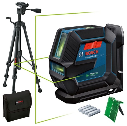 [BO0601063W01] Line laser Bosch GLL 2-15 G, ± 0.3 mm/m, 15 m + tripod BT150