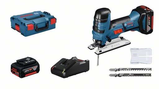[BO06015A5107] Akumulatora figūrzāģis Bosch GST 18 V-LI S, 2x4.0Ah, GAL 18V-40, 18V, 550 - 2.700 min.-1