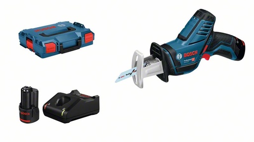 [BO060164L976] Akumulatora virzuļzāģis Bosch GSA 12V-14, 2x3.0Ah, GAL 12V-40, 12V, 0 - 3.000 min.-1