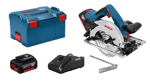 [BO06016A2106] Akumulatora ripzāģis Bosch GKS 18V-57G, 2x4.0Ah, GAL 18V-40, 18V, 3.400 min.-1