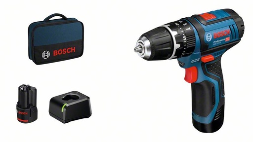 [BO06019B690H] Cordless impact drill Bosch GSB 12V-15, 2x2.0Ah, GAL 12V-20, 0-380 / 0-1.300 min.-1