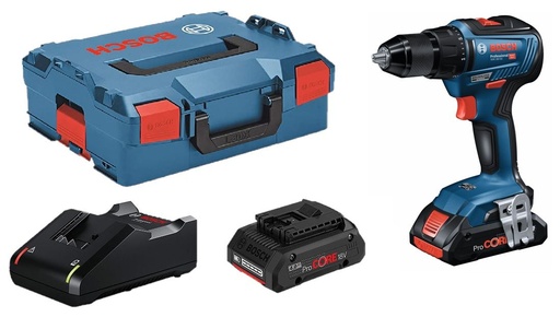 [BO06019H5204] Akutrell Bosch GSR 18V-55, (2x4.0Ah ProCORE 18V), GAL 18V-40, 0-460 / 0-1.800 min.-1